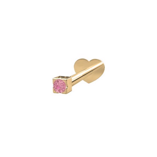 Piercing smykke - PIERCE52 Labret-piercing i  14kt. guld m pink topaz